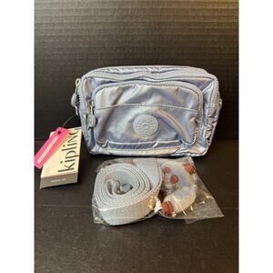 Kipling MERRYL 2-In-1 Convertible Crossbody Waist Bag KI9389 Pebble Blu Metallic